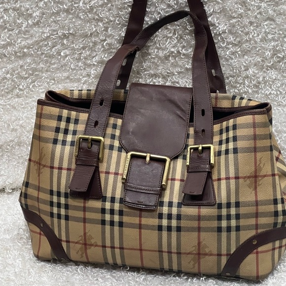 BURBERRY Haymarket Check Handle Bag - Picture 1 of 16